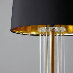 Cassy Polished Gold Table Lamp - Black Fabric Lamp Shade