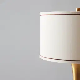 Mandy Brushed Gold Metal Table Lamp - Beige Fabric Lamp Shade