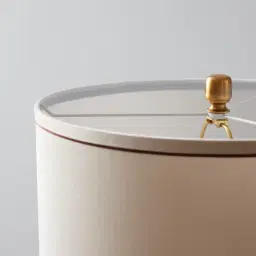 Mandy Brushed Gold Metal Table Lamp - Beige Fabric Lamp Shade