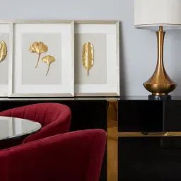 Mandy Brushed Gold Metal Table Lamp - Beige Fabric Lamp Shade