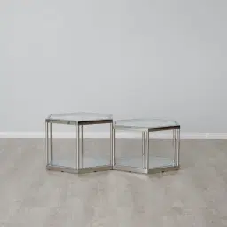 Hexagonal Side Table 35cm - Silver