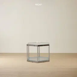 Hexagonal Side Table 40cm - Silver