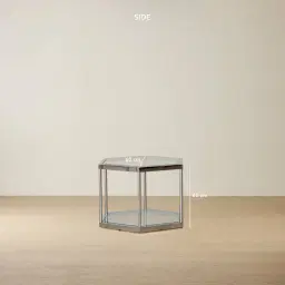 Hexagonal Side Table 40cm - Silver