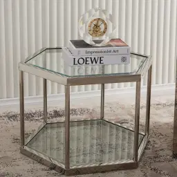 Hexagonal Side Table 40cm - Silver