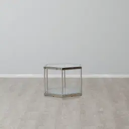 Hexagonal Side Table 40cm - Silver