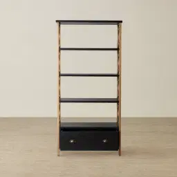 Eugenie Black Wooden Veneer Bookshelf