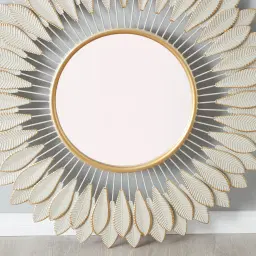 Feather Round Mirror 86cm