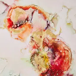 Vermillion Accent Abstract Painting