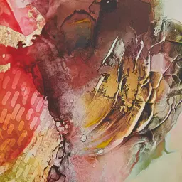 Vermillion Accent Abstract Painting