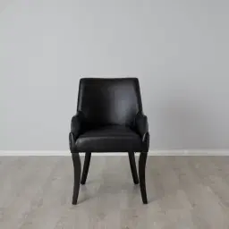 Errol Black Patterned Vegan Leather Dining Chair