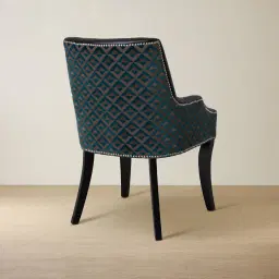 Errol Black Patterned Vegan Leather Dining Chair