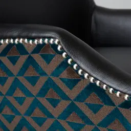 Errol Black Patterned Vegan Leather Dining Chair