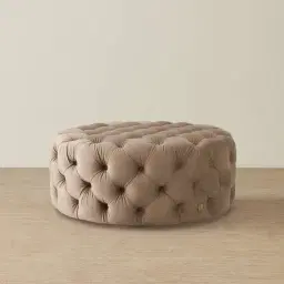 Kelly Beige Velvet Ottoman
