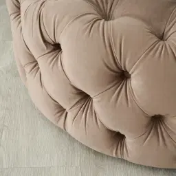 Kelly Beige Velvet Ottoman