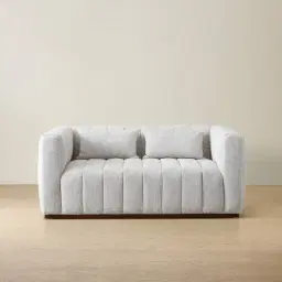 Storme Murmur White Fabric 2-Seater Sofa