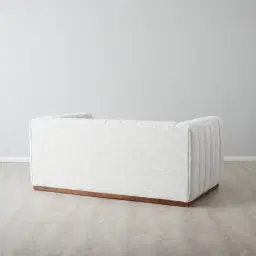 Storme Murmur White Fabric 2-Seater Sofa