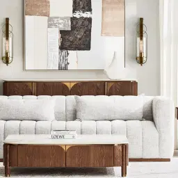 Storme Murmur White Fabric 2-Seater Sofa