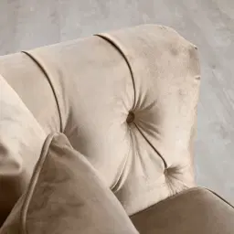 Audrey Beige Velvet Corner Sofa