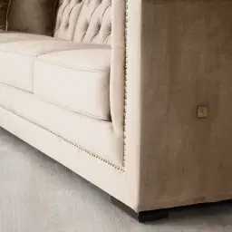 Audrey Beige Velvet Corner Sofa