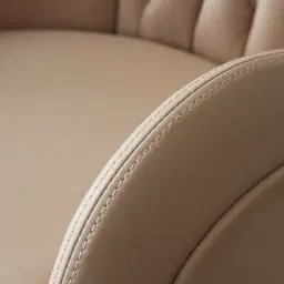 Henry Sand Beige Vegan Leather Dining Chair - Brushed Gold Legs