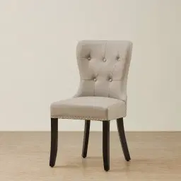 Viktor Stone Beige Vegan Leather Dining Chair