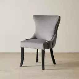 Camille II Pebble Grey Velvet Dining Chair