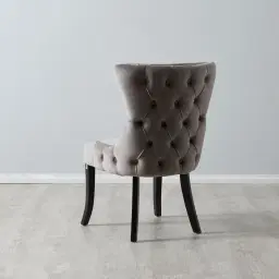 Camille II Pebble Grey Velvet Dining Chair