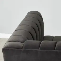 Astoria III Charcoal Velvet 3-Seater Sofa 