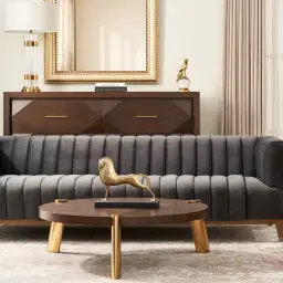 Astoria III Charcoal Velvet 3-Seater Sofa 