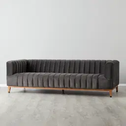 Astoria III Charcoal Velvet 3-Seater Sofa 