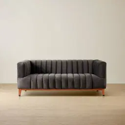 Astoria III Charcoal Velvet 2-Seater Sofa 