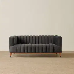 Astoria III Charcoal Velvet 2-Seater Sofa 