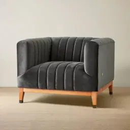 Astoria III Charcoal Velvet Occasional Chair 