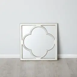 Polyfoil Distressed Silver Square Mirror