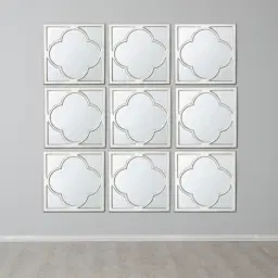 Polyfoil Distressed Silver Square Mirror