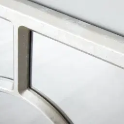 Centripetal Distressed Silver Square Mirror
