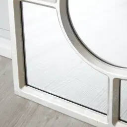 Centripetal Distressed Silver Square Mirror