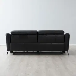 Carolina Black Leather 3-Seater Electric Recliner 