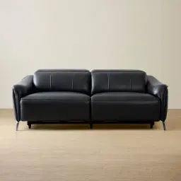 Carolina Black Leather 3-Seater Electric Recliner 