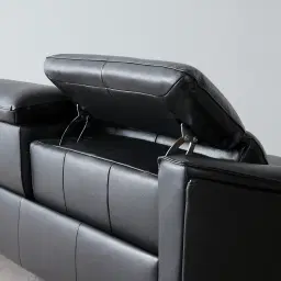 Carolina Black Leather 3-Seater Electric Recliner 