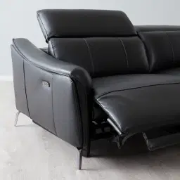 Carolina Black Leather 2-Seater Electric Recliner 