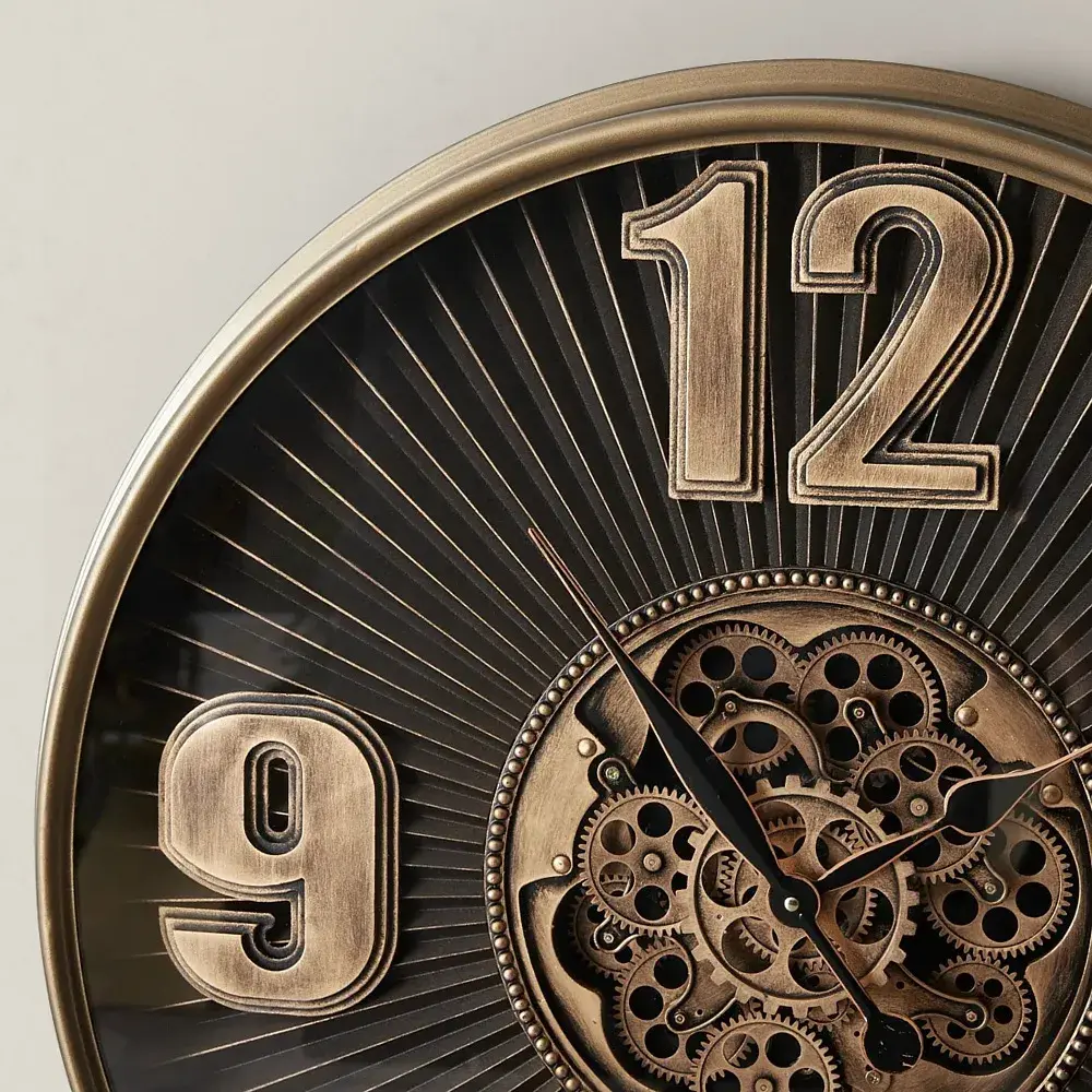 Art Deco Copper Wall Clock 