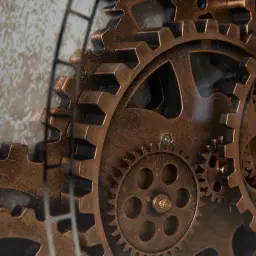 Whimsical Antique Gold Wall Clock