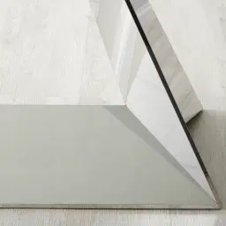 Zephyr Stainless Steel Dining Table - Glass Top