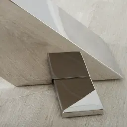 Adair Stainless Steel Dining Table - Glass Top 200cm