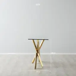 Lola Gold Console Table - Glass Top