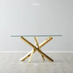 Lola Gold Console Table - Glass Top