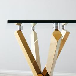 Lola Gold Console Table - Glass Top
