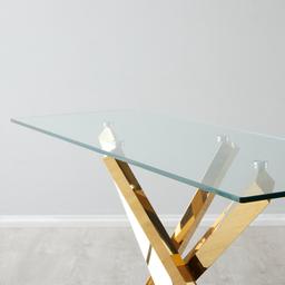 Lola Gold Console Table - Glass Top