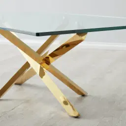 Lola Gold Coffee Table - Glass Top
